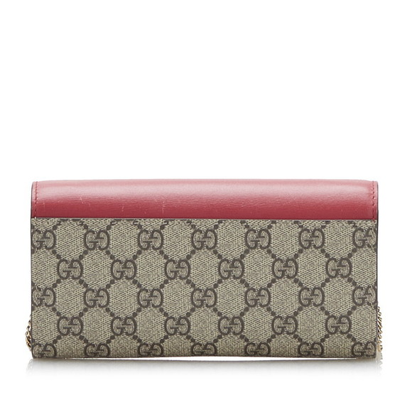 Gucci GG Supreme Padlock Chain Wallet Shoulder Bag Brown - Picture 3 of 12